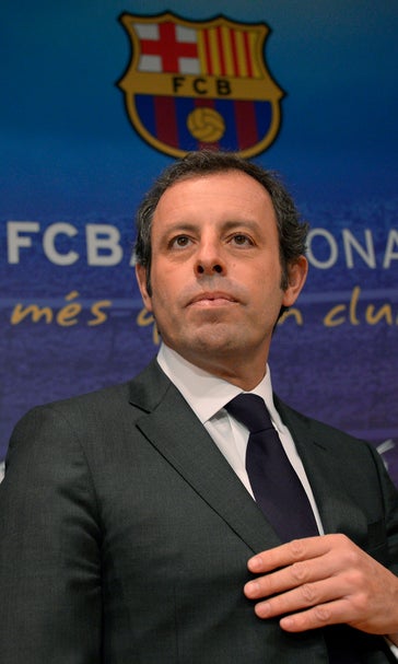 Former Barcelona president denies money laundering in court